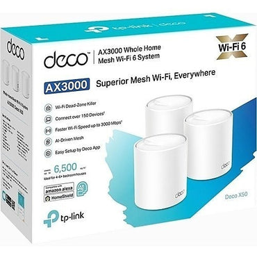 TP-Link DECO X50 AX3000 Whole Home Mesh Wi-Fi System, 3-Pack