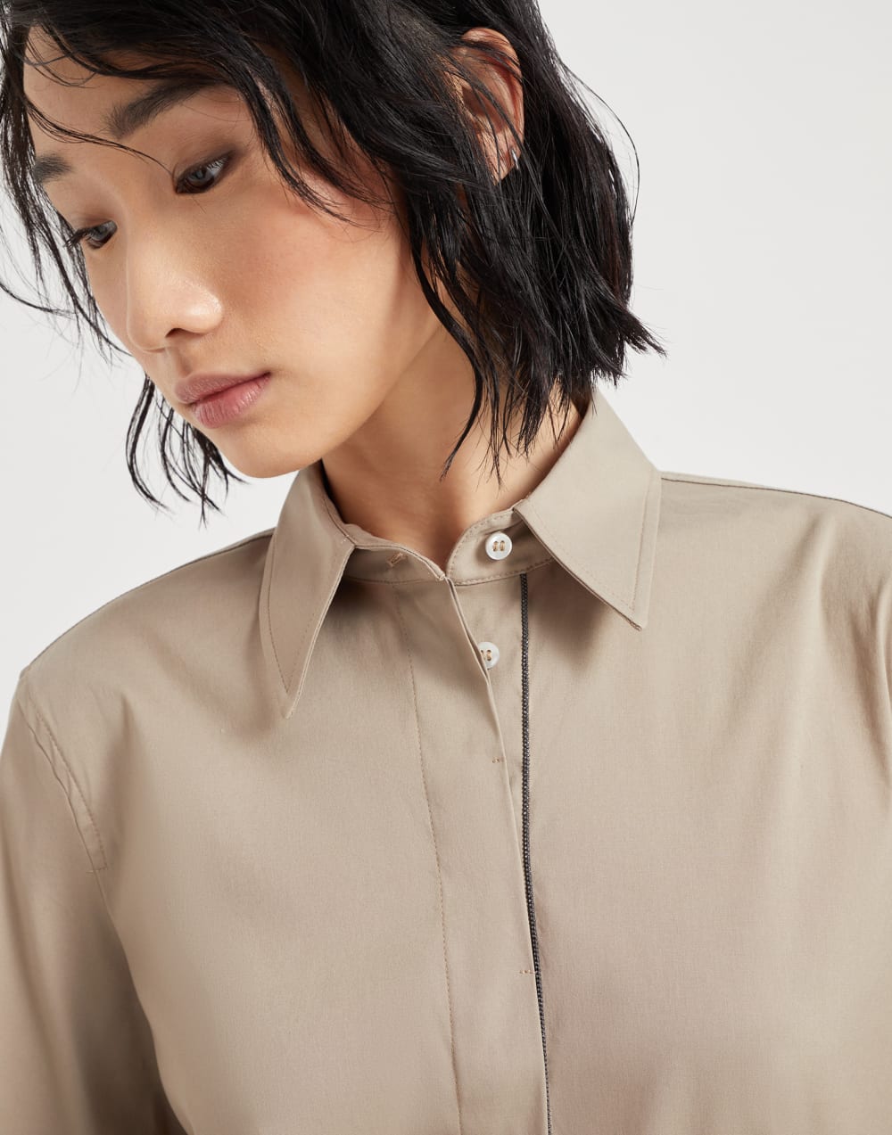 Brunello Cucinelli Stretch Cotton Poplin Shirt - Woman's