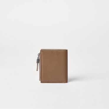 Brunello Cucinelli Grained leather small wallet with shiny zipper pull