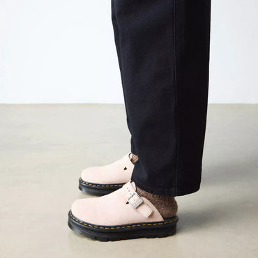 Dr. Martens Zebzag Suede Casual Slingback Platform Mules - Powder Pink EH Suede