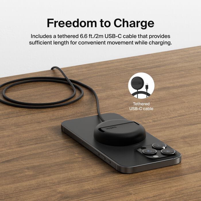 Belkin BoostCharge Pro Portable Wireless Charger Pad with Official MagSafe Charging 15W