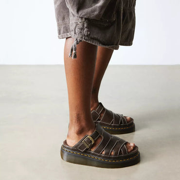 Dr. Martens Maxxy Slide AR Rogue Leather Sandals - Brown