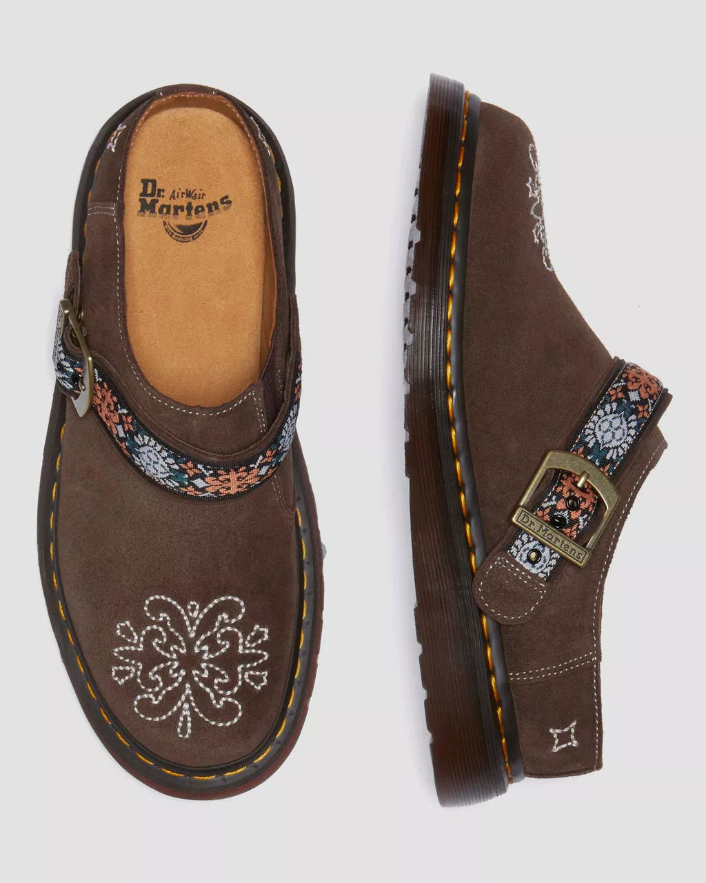 Dr. Martens Isham Suede and Jacquard Mules