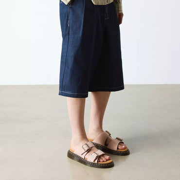 Dr. Martens Josef Nubuck Leather Slide Sandals - Powder Pink