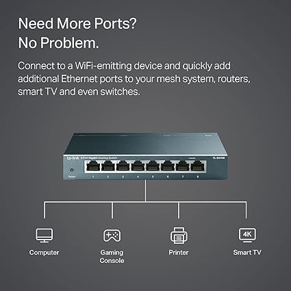 TP-Link 8-Port Gigabit Ethernet Desktop Switch, TL-SG108