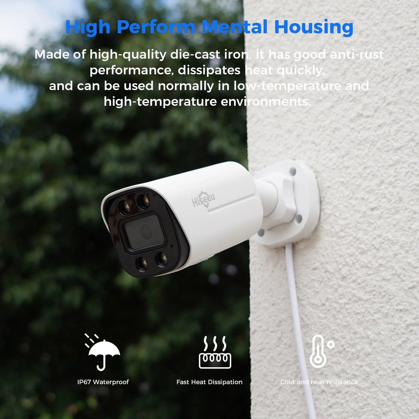 Hiseeu 8MP IP PoE Bullet Home Security Camera System