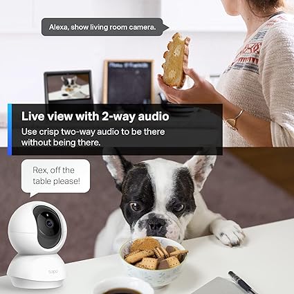 TP-Link Tapo Pan/Tilt Security Camera for Baby Monitor, Pet Camera W/ Motion Detection, 1080P, 2-Way Audio, Night Vision, Cloud & SD Card Storage