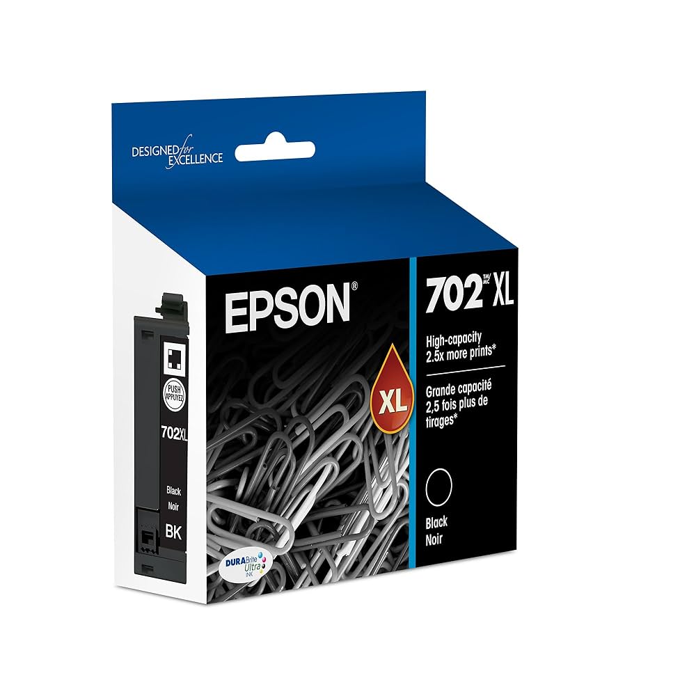 Epson T702XL, Black Ink Cartridge, High-capacity