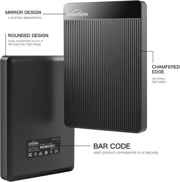 UnionSine 2TB Ultra Slim Portable External Hard Drive
