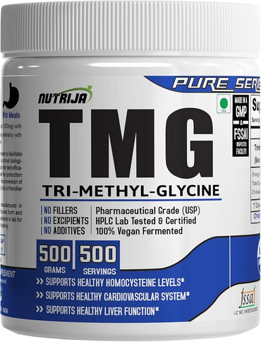 Nutrija TRIMETHYLGLYCINE (TMG)(Betaine Anhydrous), 500 grams