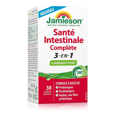 Jamieson Complete Gut Health 3-in-1, 30 Vegetarian Capsules (3 Pack)