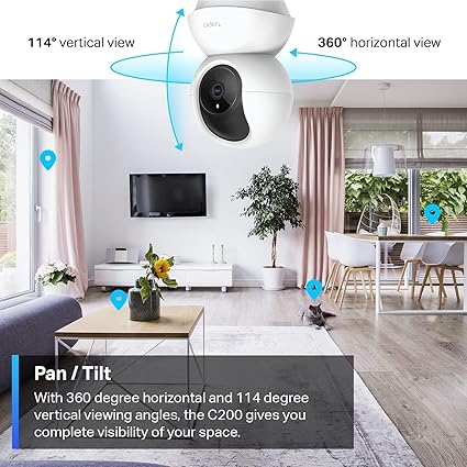 TP-Link Tapo Pan/Tilt Security Camera for Baby Monitor, Pet Camera W/ Motion Detection, 1080P, 2-Way Audio, Night Vision, Cloud & SD Card Storage
