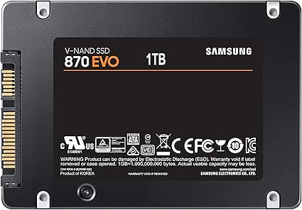 SAMSUNG 870 EVO SATA III SSD 1TB 2.5” Internal Solid State Drive