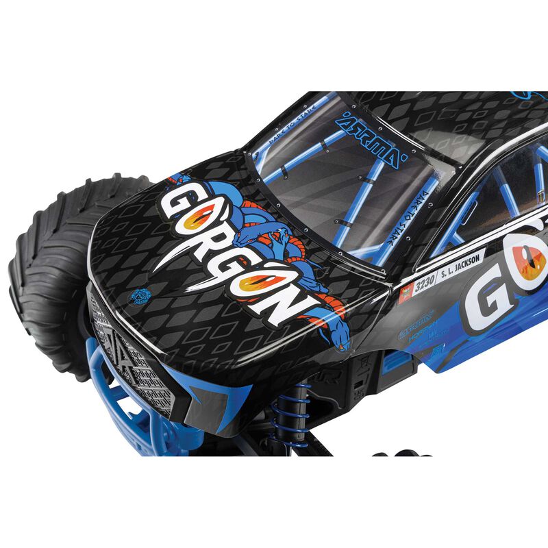 Arrma 1/10th Scale GORGON 2WD RTR Brushed Monster Truck, Blue