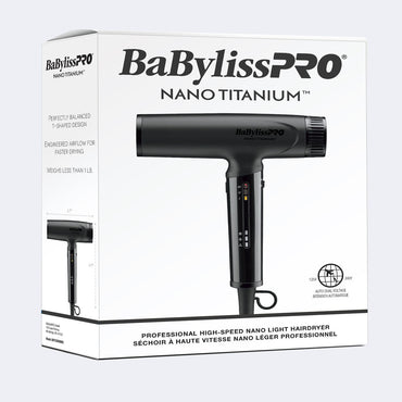 BaBylissPRO Nano Titanium High-Speed Nano Light Hairdryer -Matte Black