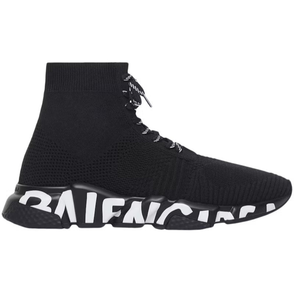Balenciaga Speed Lace Up Graffiti Recycled Knit