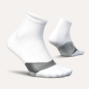 Feetures Elite Light Cushion Quarter Socks - White - 3 Pack