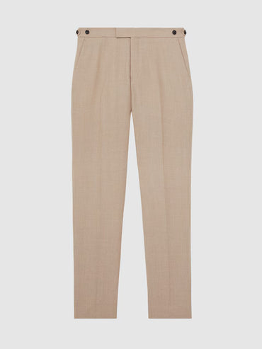 Reiss Venus Wool-Blend Slim-Fit Suit Trousers in Oatmeal Brown