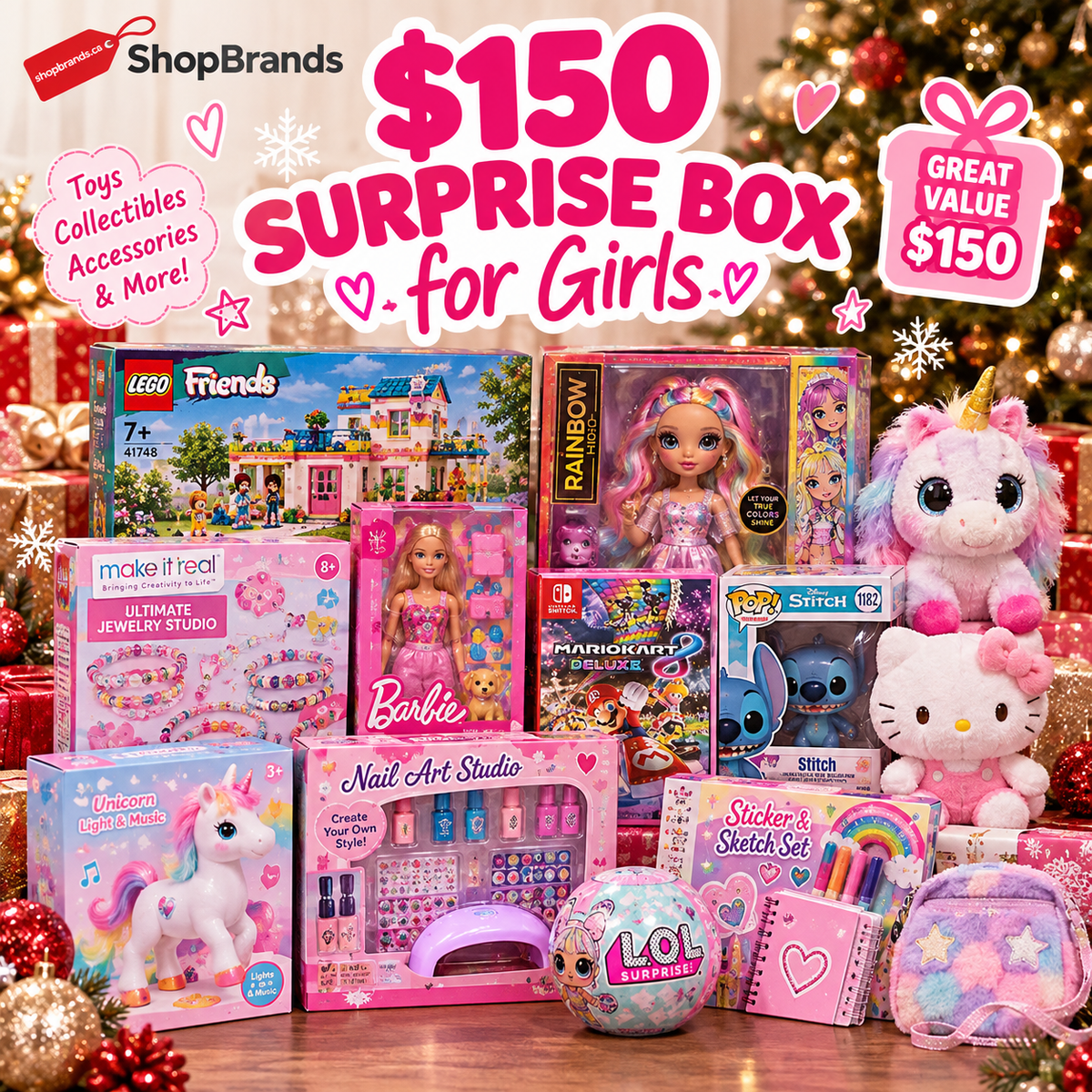 Christmas Surprise Mystery Box for Girls - $150 Value