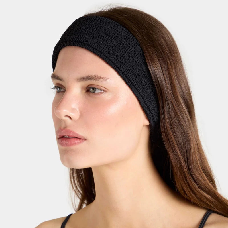 Hunza G Original Crinkle Headband Black