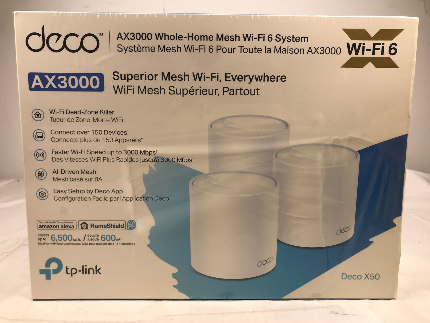 TP-Link DECO X50 AX3000 Whole Home Mesh Wi-Fi System, 3-Pack