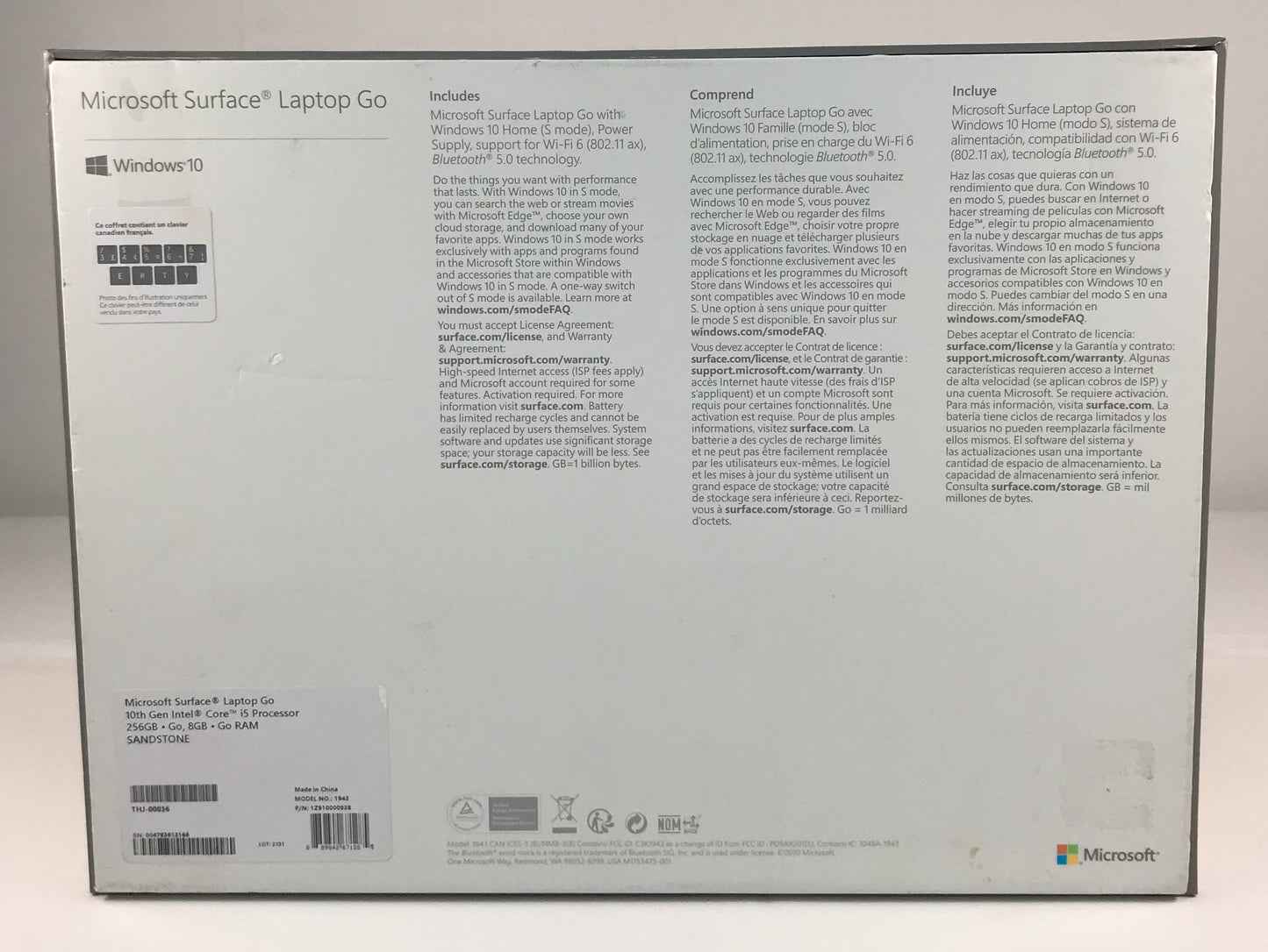 Microsoft Surface Laptop Go - Sandstone 8GB / 256GB