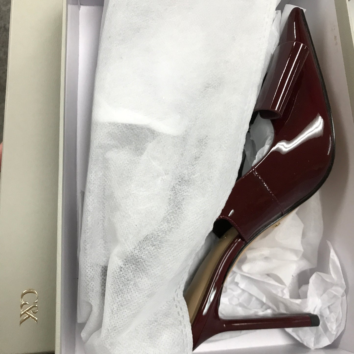 Charles & Keith Lu Patent Leather Bow Blade-Heel Slingback Pumps