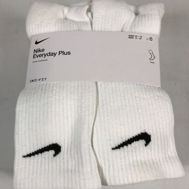 Nike 6 Pack Everyday Plus Cushioned Socks - White L/G