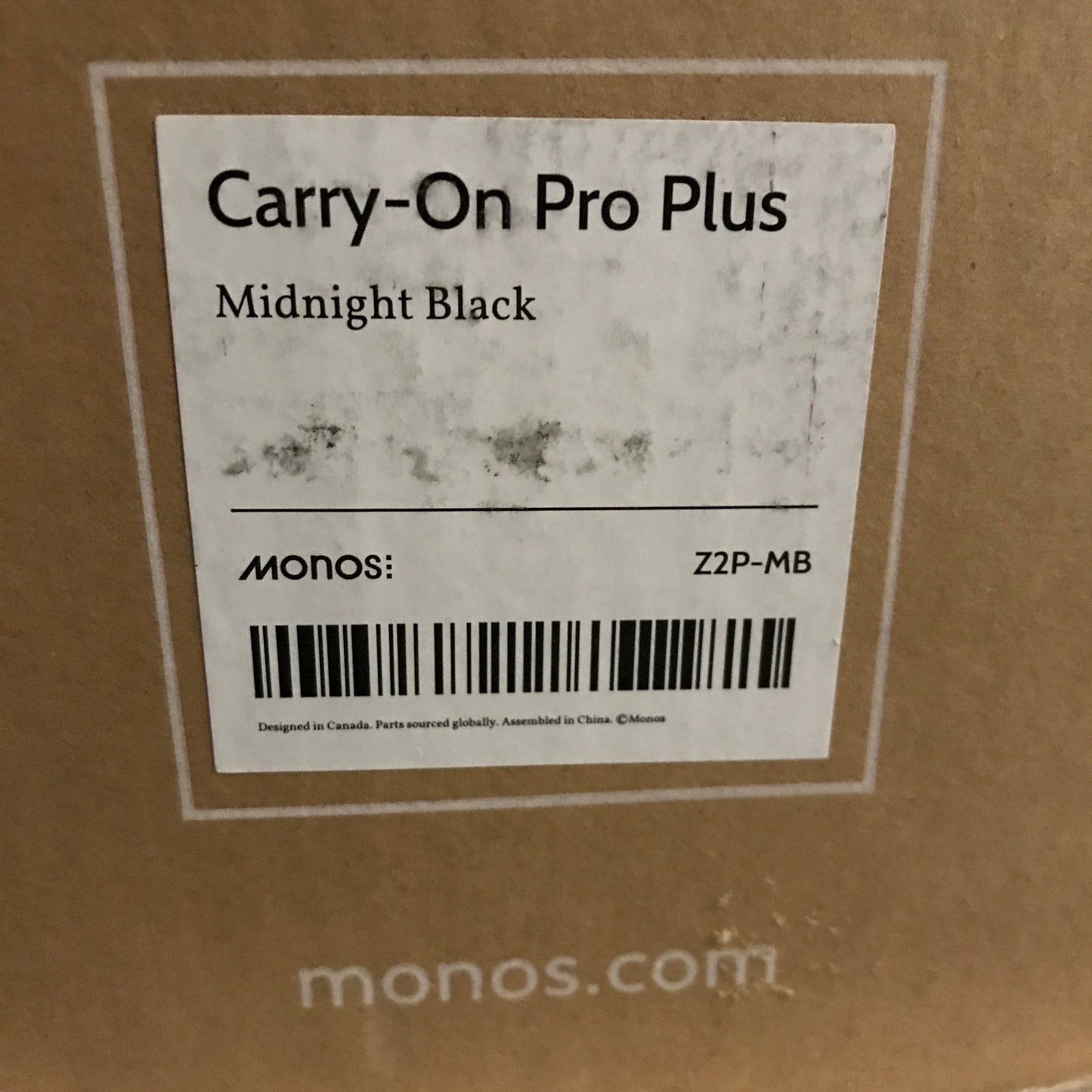 Monos Carry-On Pro Plus Suitcase in Midnight Black