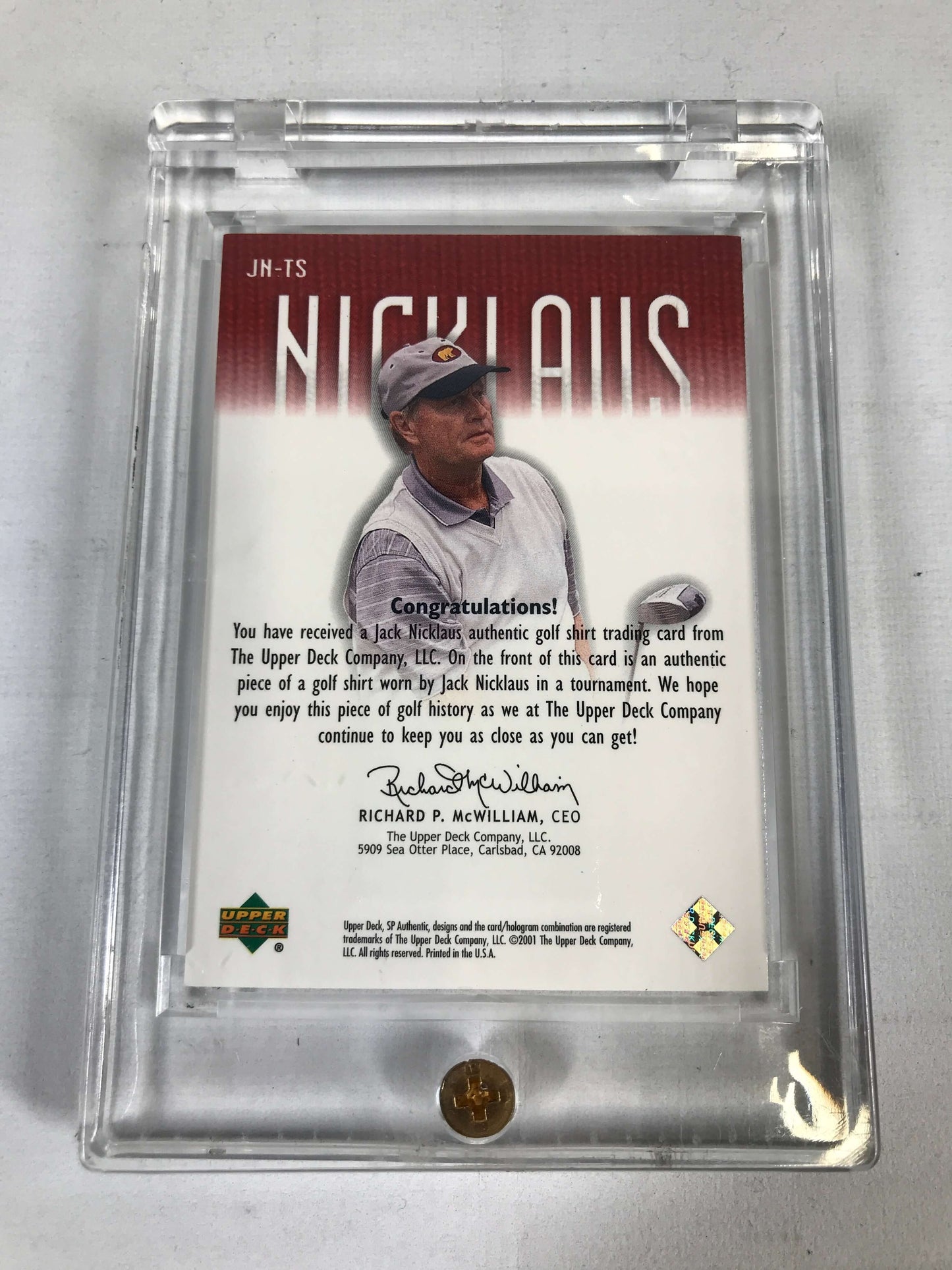 Upper Deck Golf Jack Nicklaus Tour Swatch 2001
