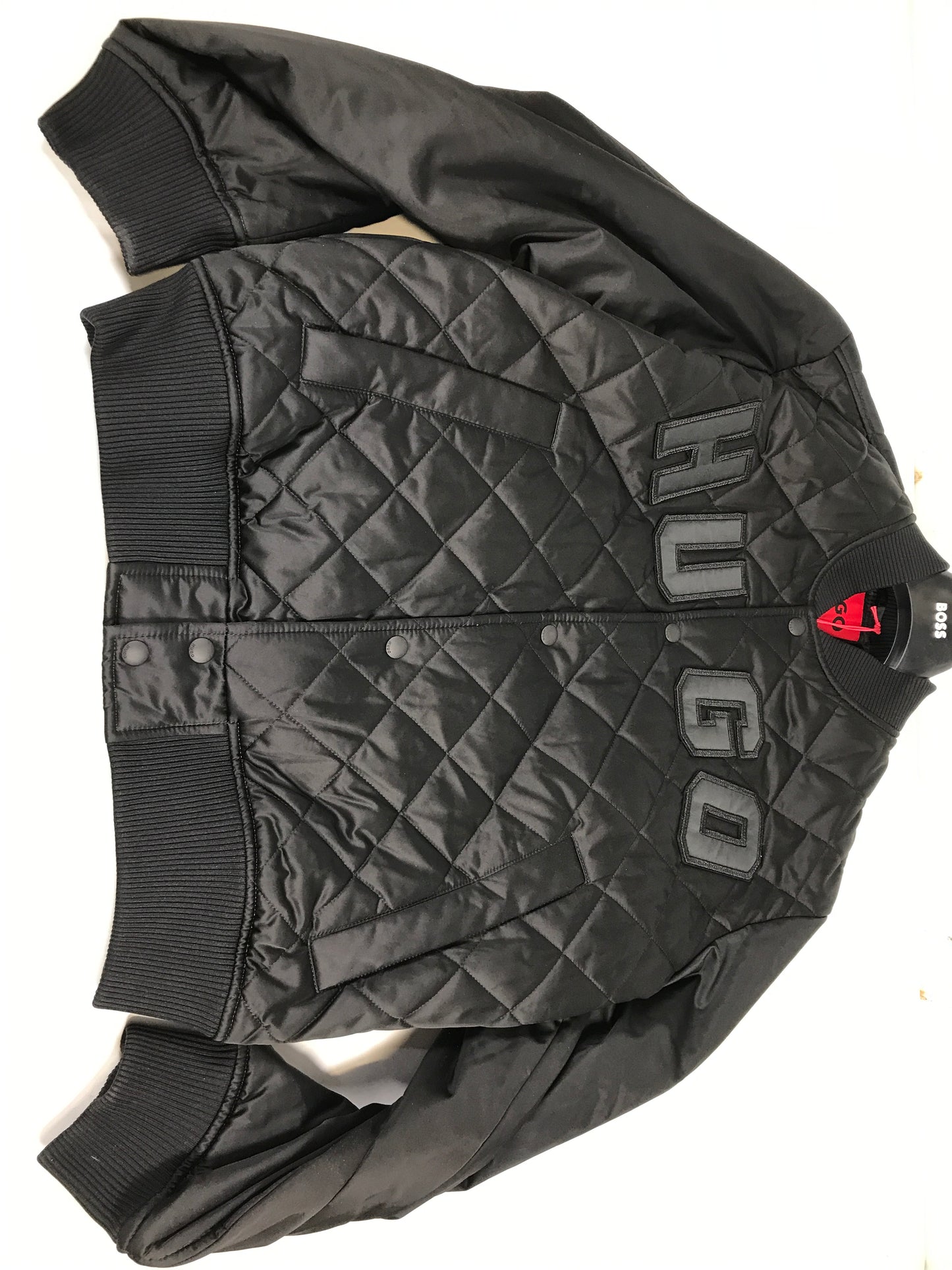 Hugo Boss - Satin Bomber Jacket with Varsity-Style Logo