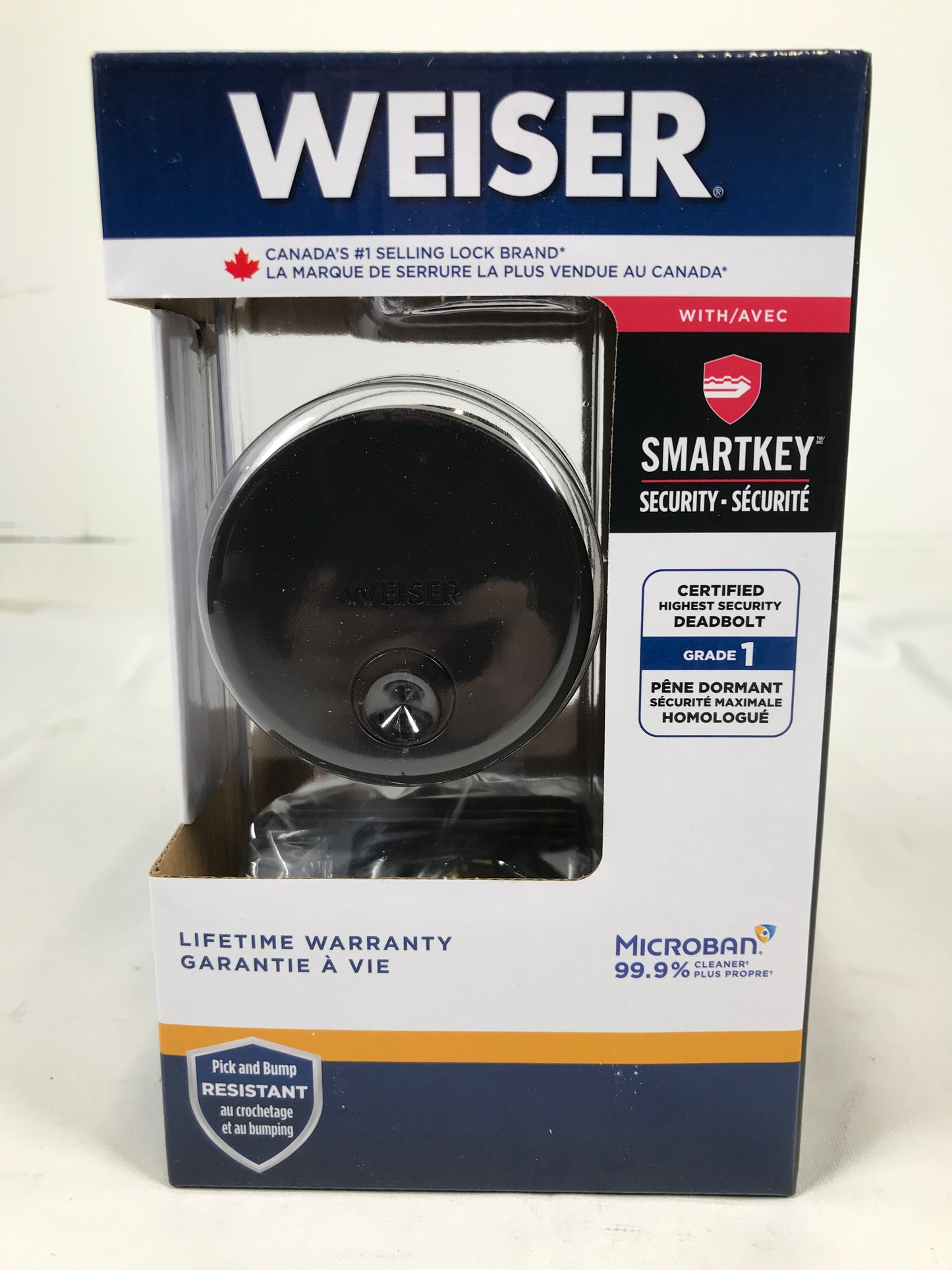 Weiser Uptown Matte Black Deadbolt/Entry Door Lock with Key