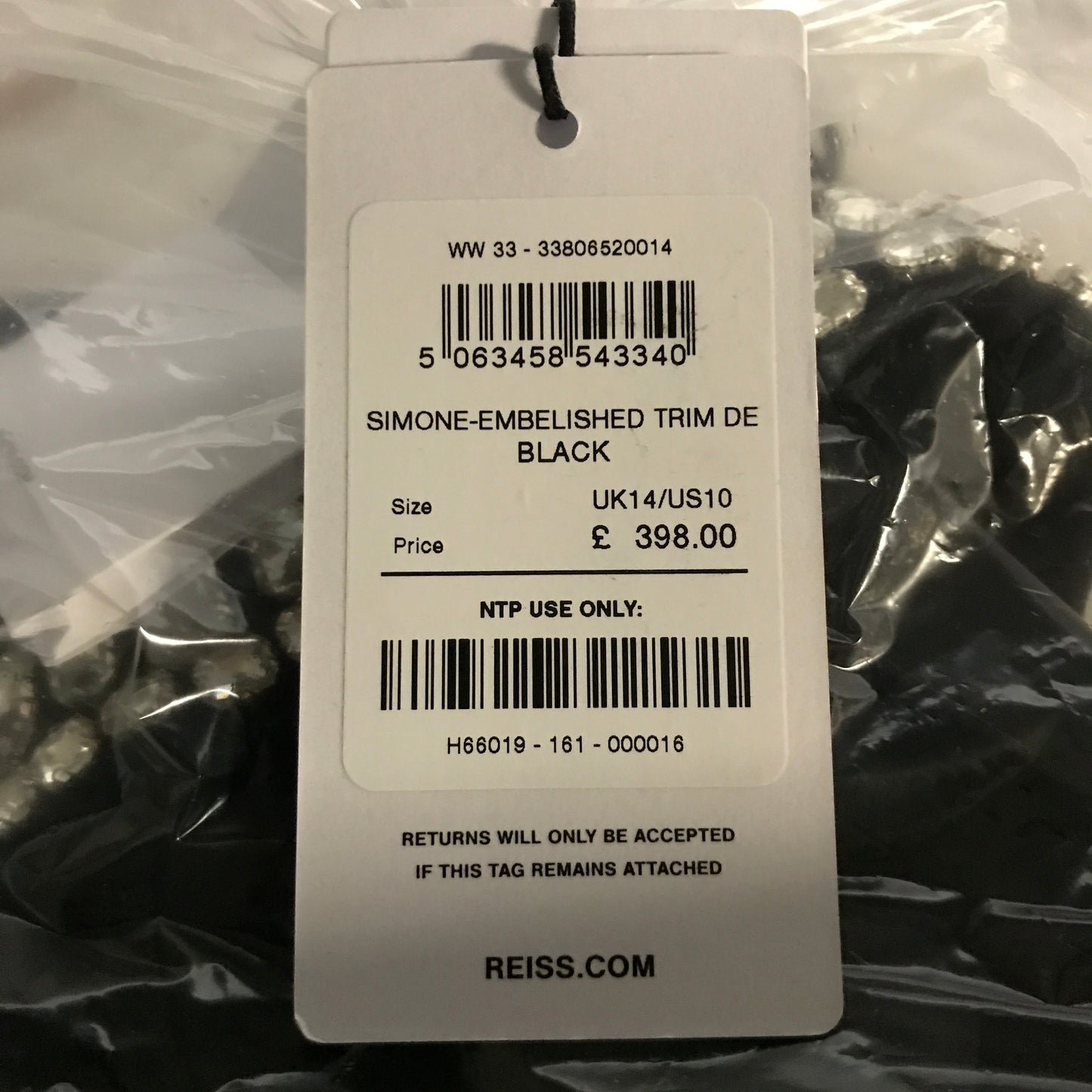 Reiss Simone Crystal-Embellished Cut-Out Jumpsuit in Black