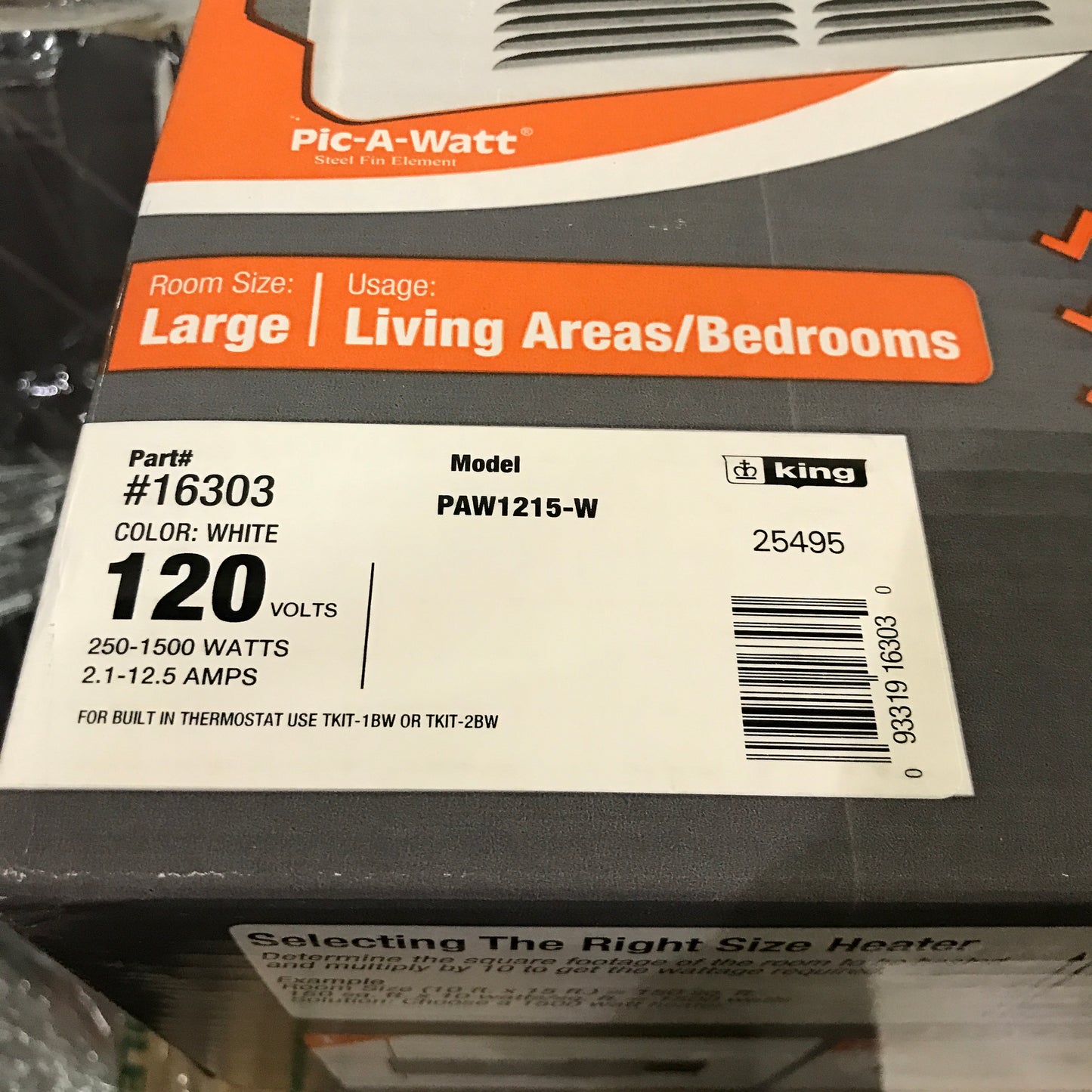 King Electric - Model PAW1215-W Wall Heater