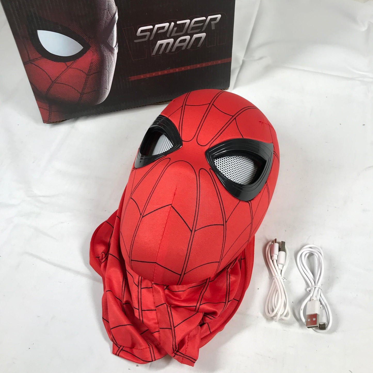 Spiderman Mask with Mechanical Eyes and Touch-Controlled Lighting