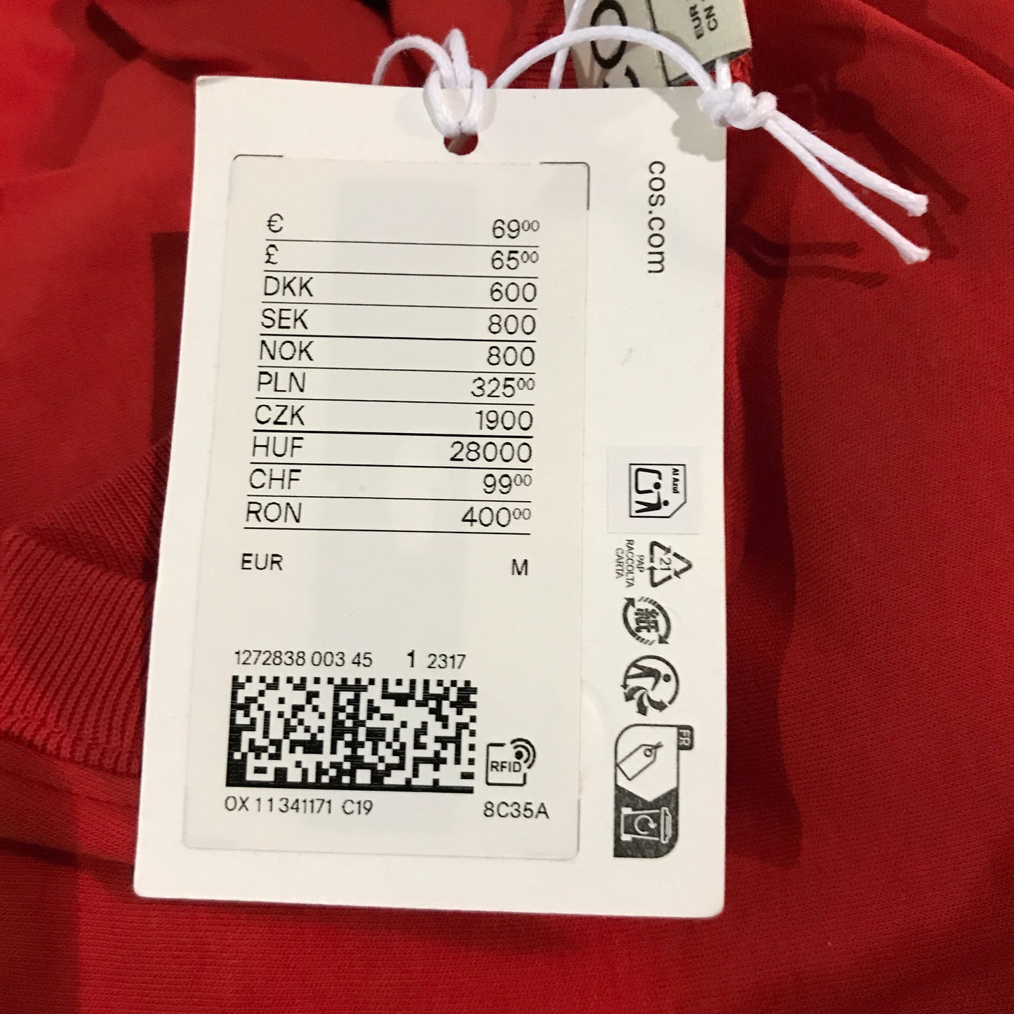 COS A-Line Mini T-Shirt Dress - Red