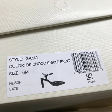 Bernardo Gama Mary Jane Pump - Dark Chocolate Snake Print