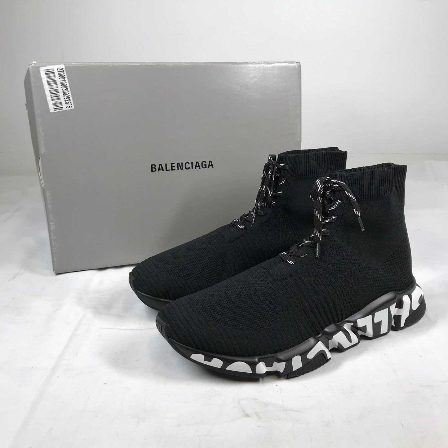 Balenciaga Speed Lace Up Graffiti Recycled Knit