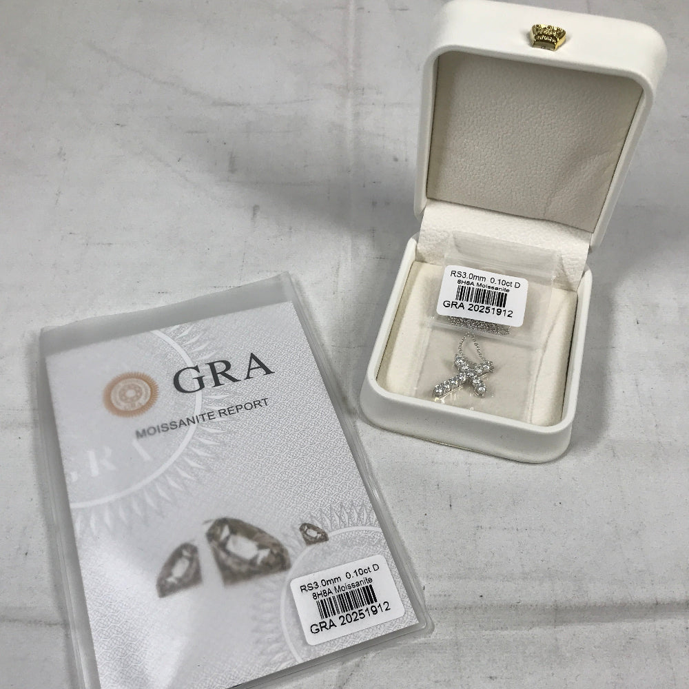 GRA Moissanite Report Cross Necklace