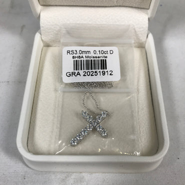 GRA Moissanite Report Cross Necklace