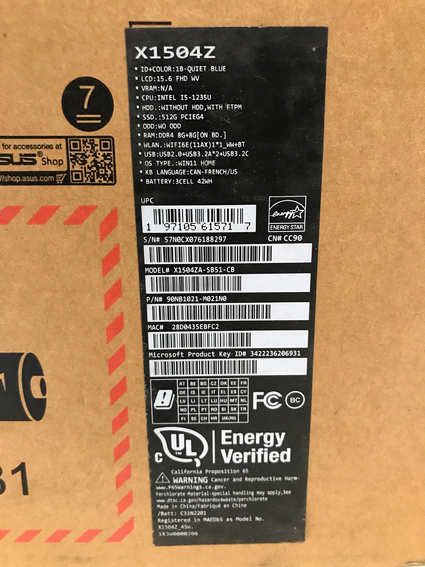 ASUS VivoBook X1504Z Laptop