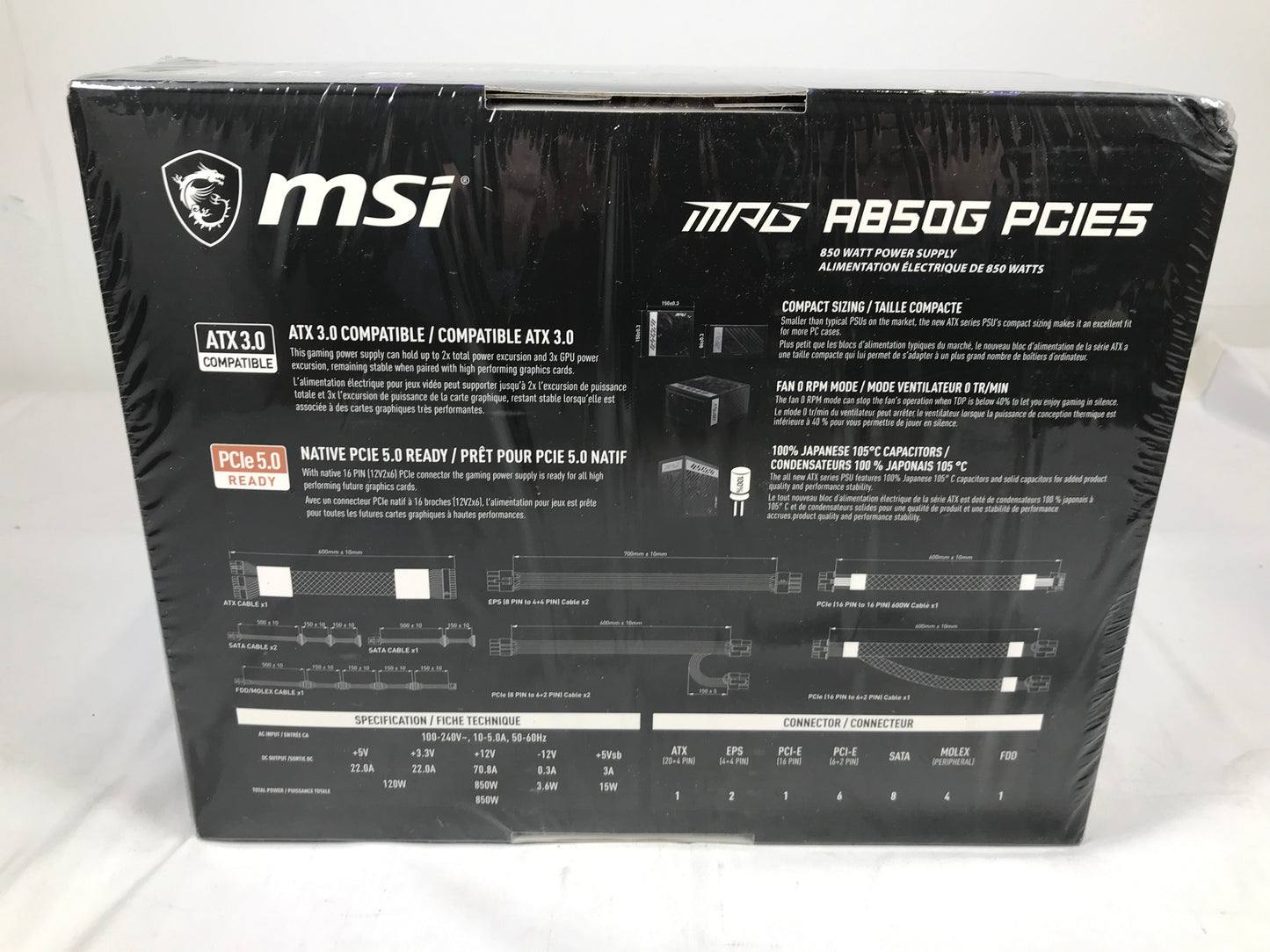 MSi MAG PCIE 5 & ATX 3.0 Gaming Power Supply