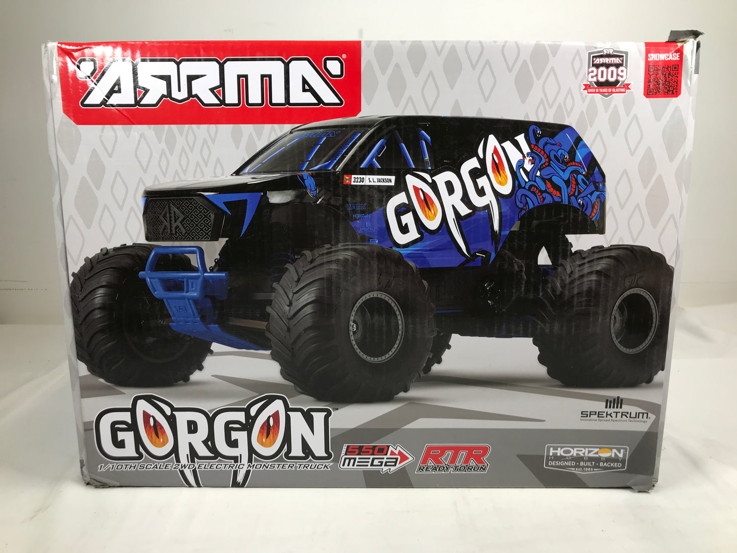 Arrma 1/10th Scale GORGON 2WD RTR Brushed Monster Truck, Blue