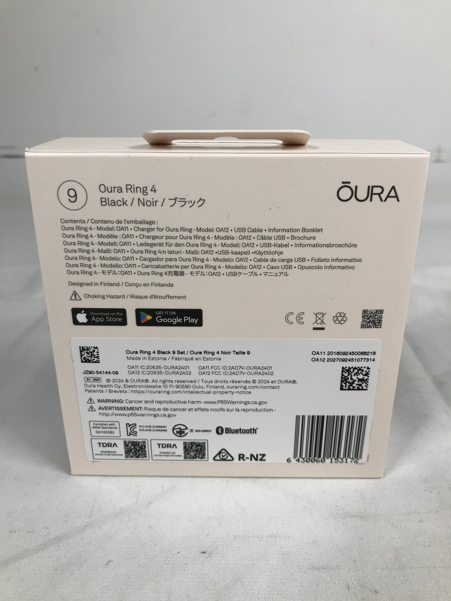 Oura Ring 4 Black - Size 9