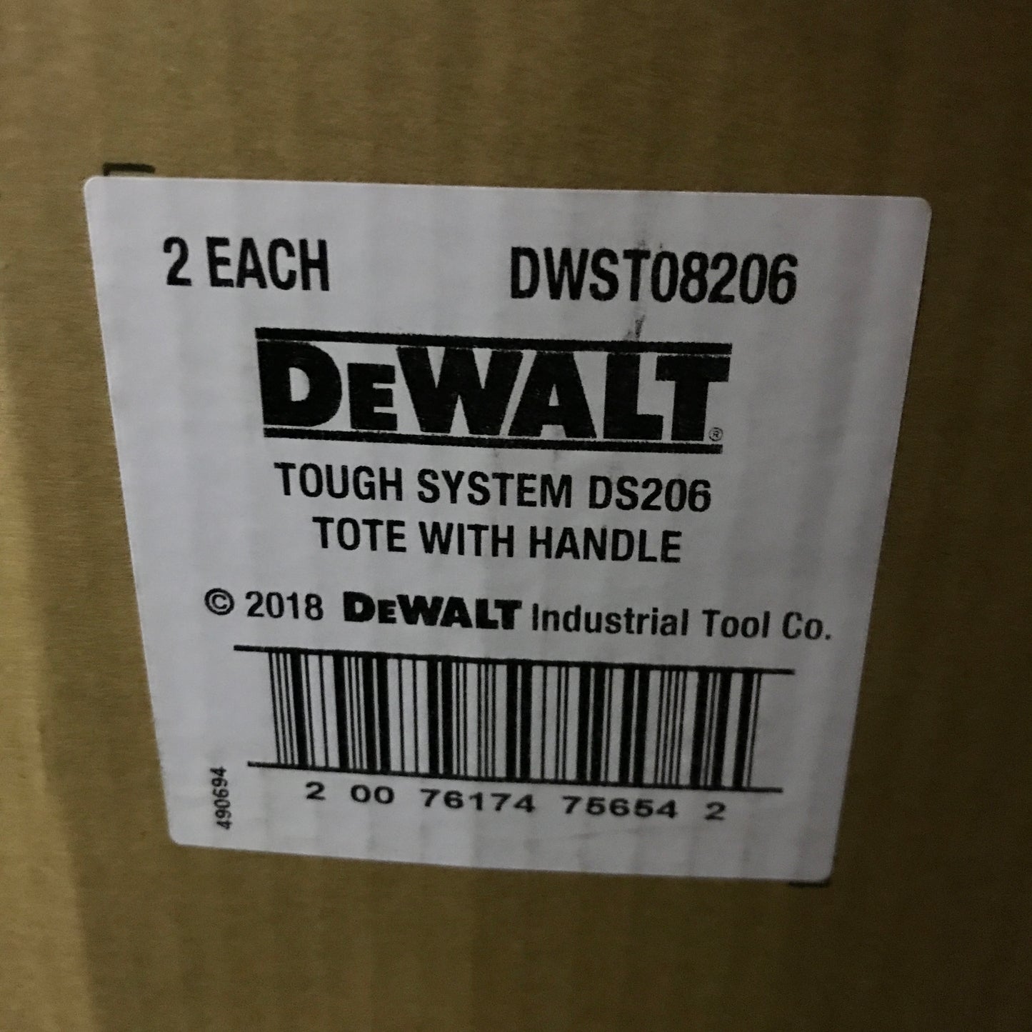 DEWALT TOUGHSYSTEM Tote with Carrying Handle - 2 Pack
