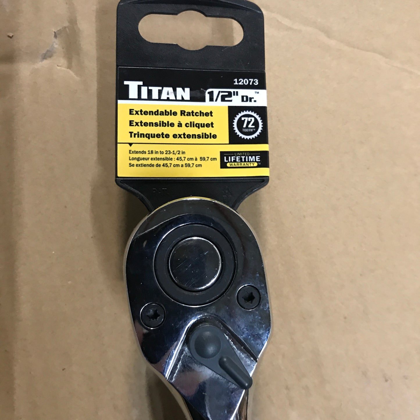 Titan 12073 1/2-Inch Dr. Extendable Ratchet