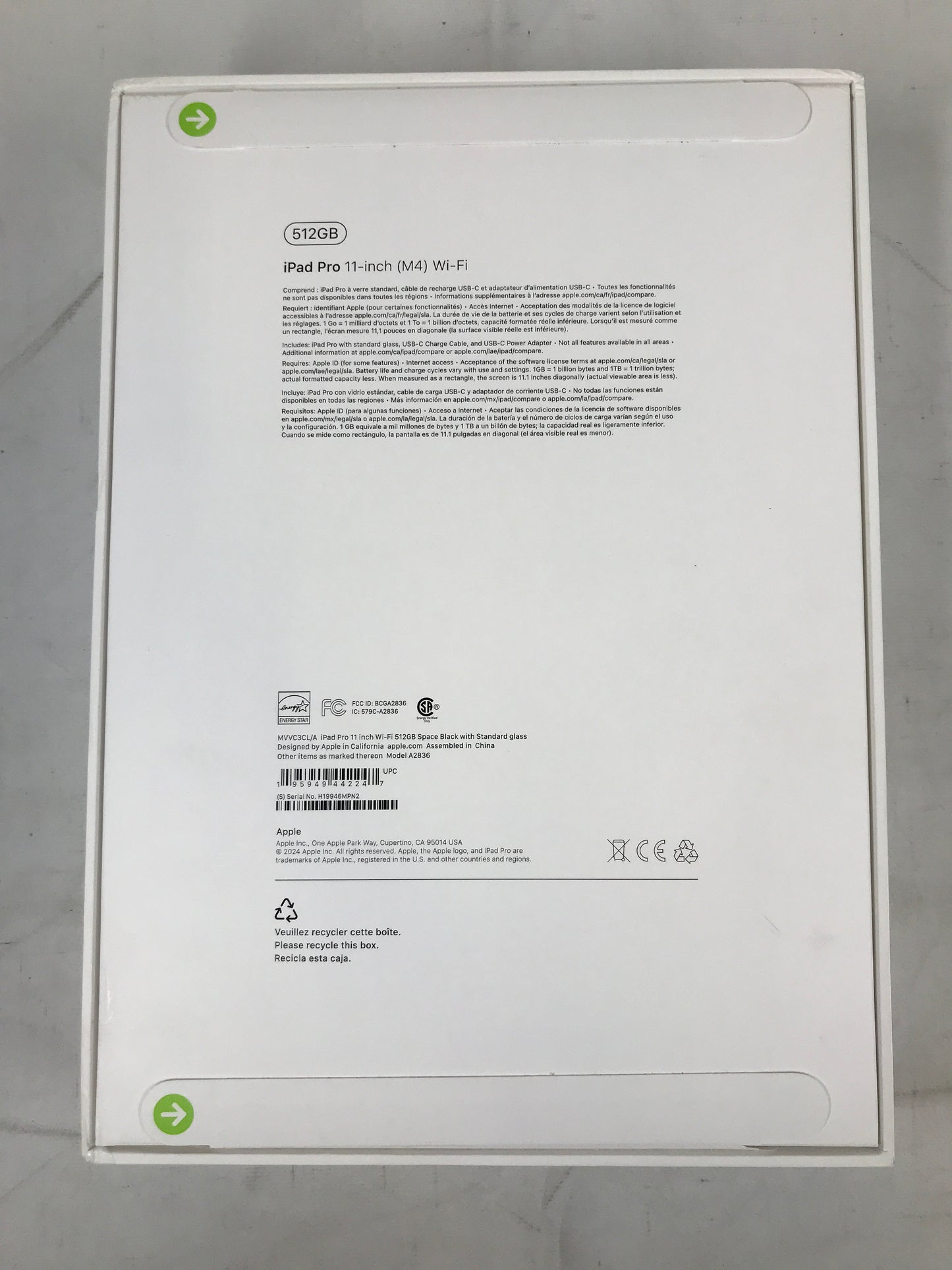 Apple iPad Pro 11-inch (M4) Wi-Fi 512GB Space Black with Standard glass