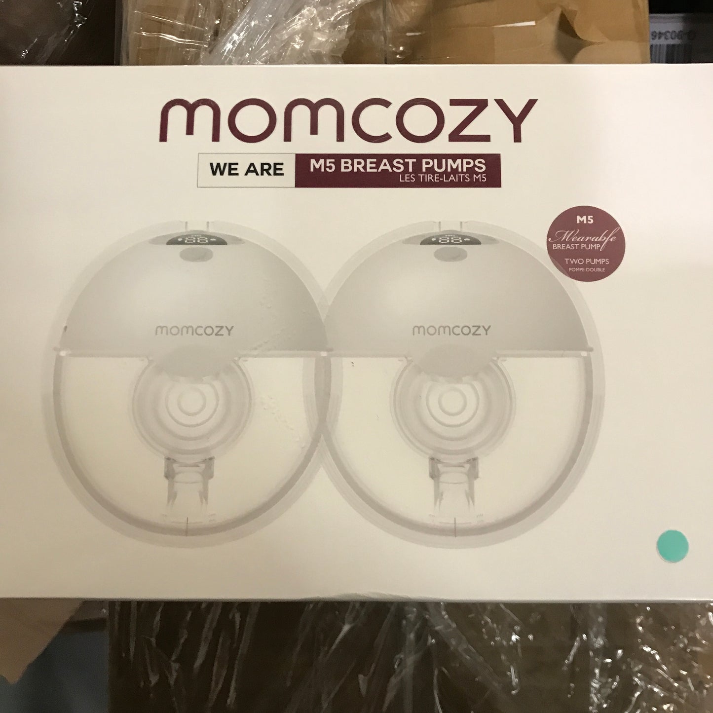 Momcozy M5 Hands Free Dual Portable Electric Breast Pump - Mint Green