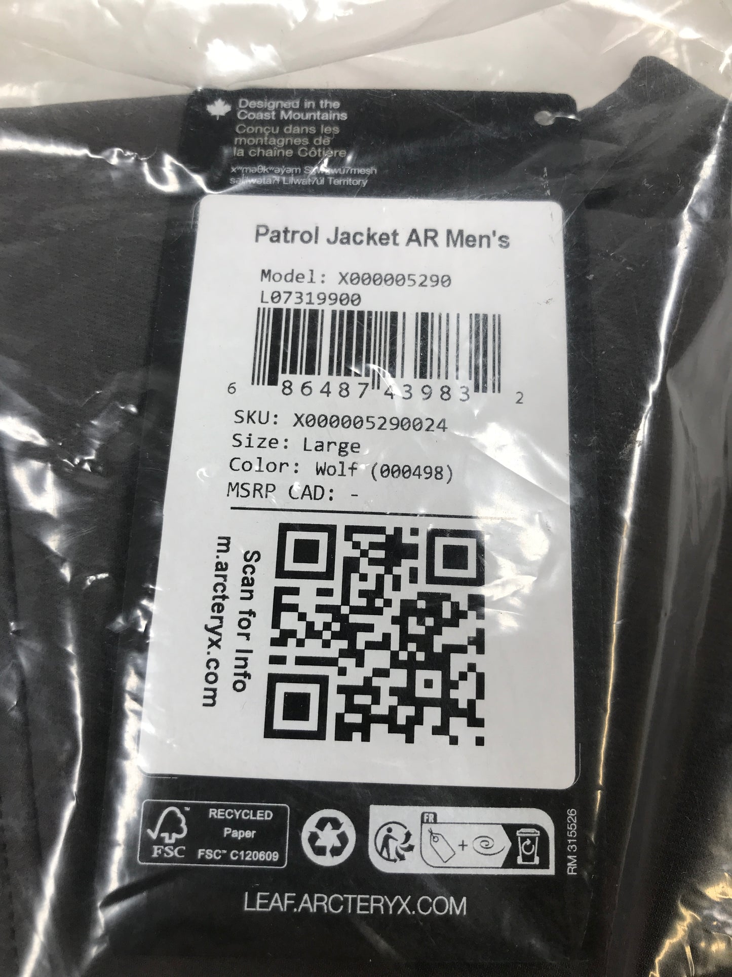 Arc'teryx Patrol Jacket AR Men's