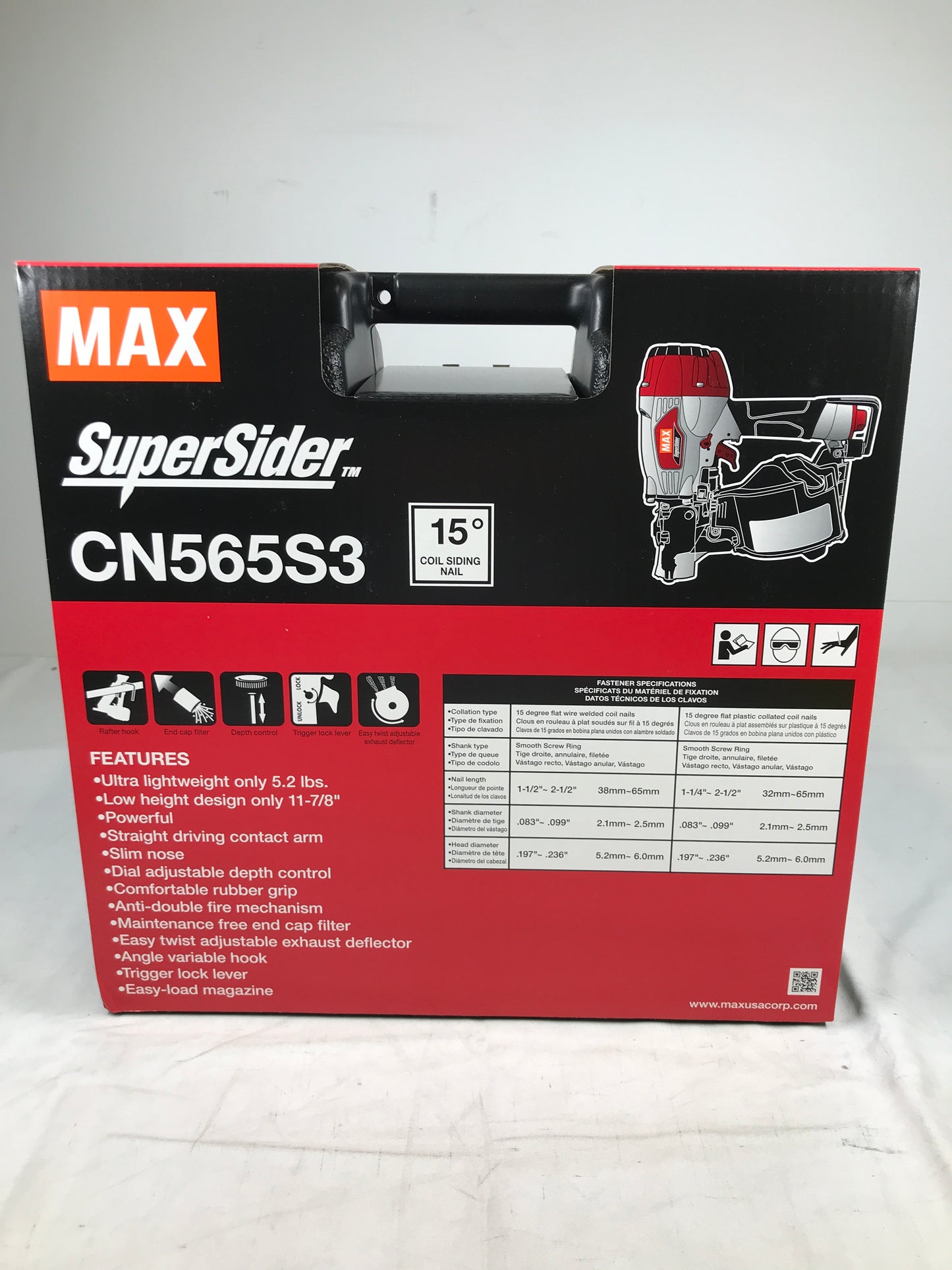 MAX CN565S3 SuperSider Siding Coil Nailer up to 2-1/2"